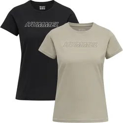 2er Pack hummel hmlTE CALI T-Shirt black/chateau grey S