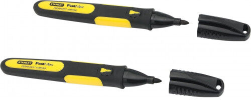 Stanley 0-47-312 FatMax Marqueur noir permanent, pointe fine, 2pcs