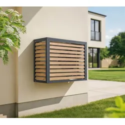 Westmann Boxa S | Abdeckung für Klimaanlage | Holzoptik | 100x50x92 cm - Anthrazit