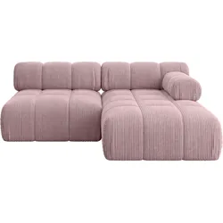 ECKSOFA modulares Sofa Razon-L1 - 190x160x70 cm Rosa Cord