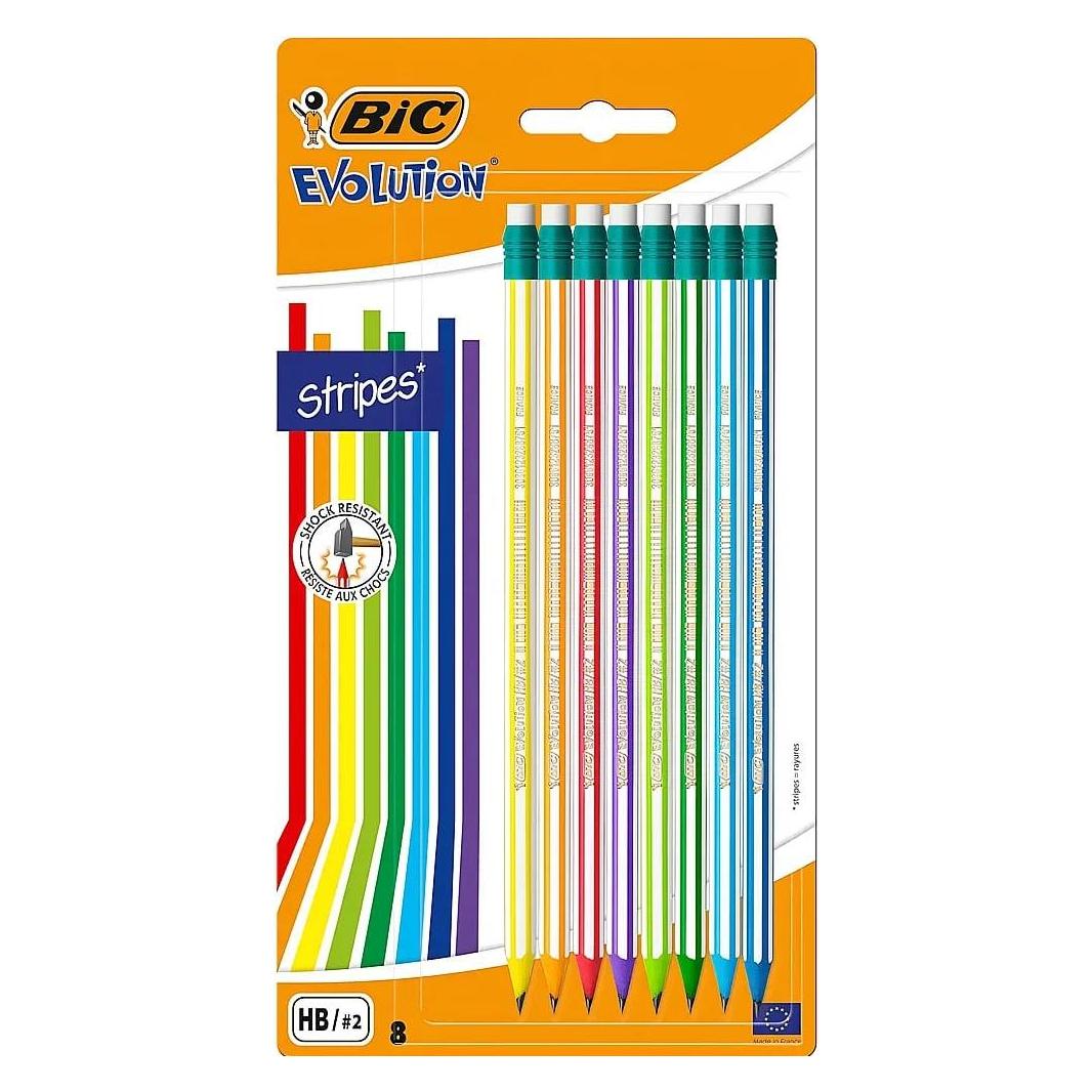 Bic Evolution Bleistifte mit Radiergummi (HB, 8x) (942077)
