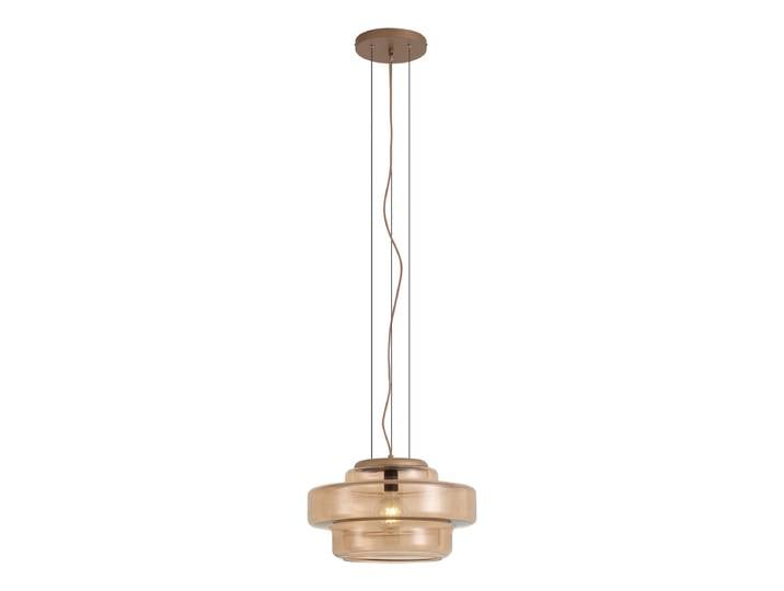 Suspension rétro bronze foncé avec verre ambré - Barb