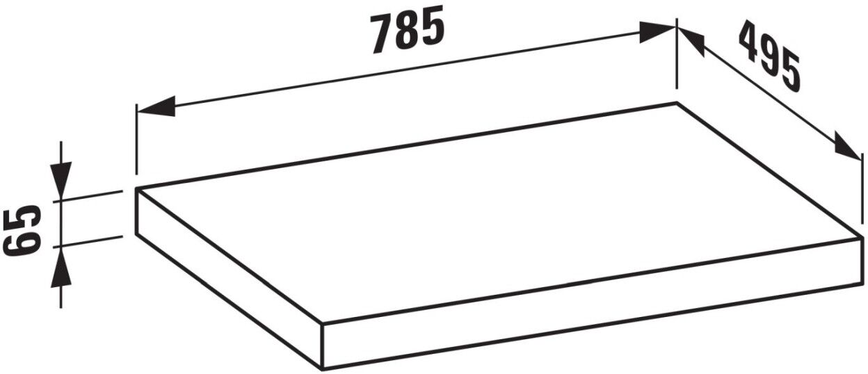 Laufen Waschtisch-Platte LANI 495x785x65 ohne Ausschnitt H4046501122671