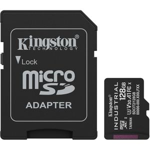 Kingston Micro-SD-Karte Industrial SDCIT2/128GB, 128GB, bis 100 MB/s, UHS-I U3, SDXC