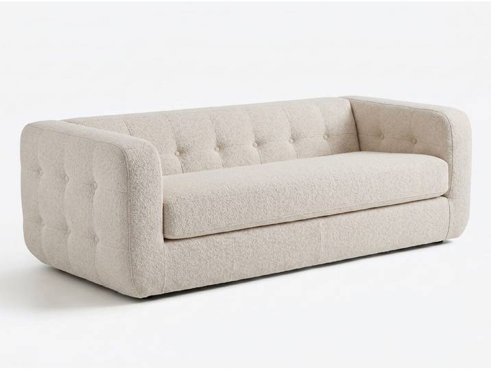 JVmoebel 3-Sitzer Beiges 3-Sitzer Sofa Stoffsofa Modern für Wohnzimmer, 1 Teile, Made in Europa