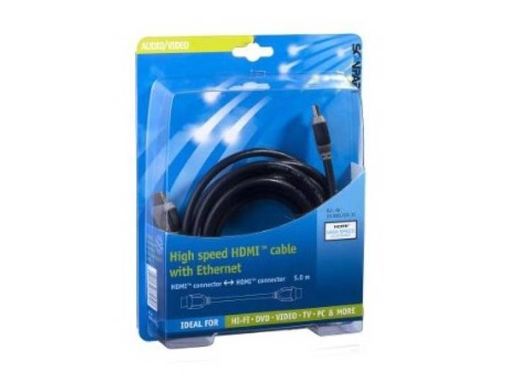 Scanpart High Speed HDMI kabel met Ethernet 5.0m HDMI kabel Zwart