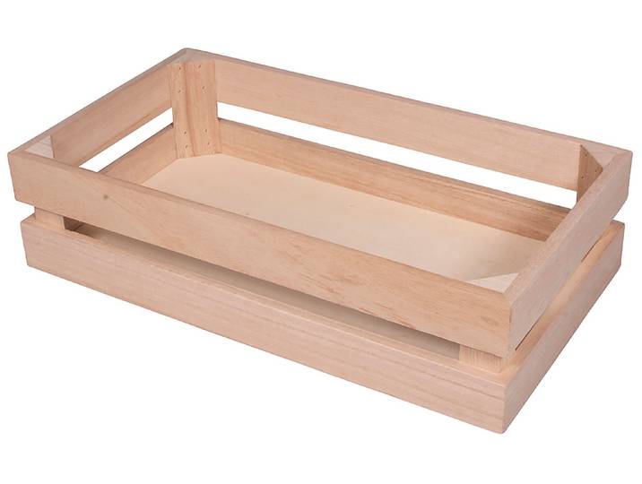 Rayher Holzkiste mit Latten-Optik und 2 Wandhaken 30.5 × 16.7 × 7.6 cm