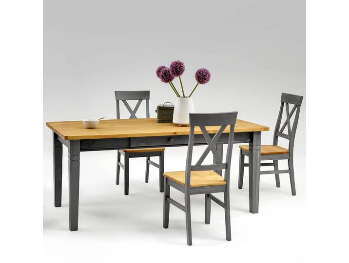 Essgruppe 5-teilig 180 x 78 x 90cm Braun/Grau