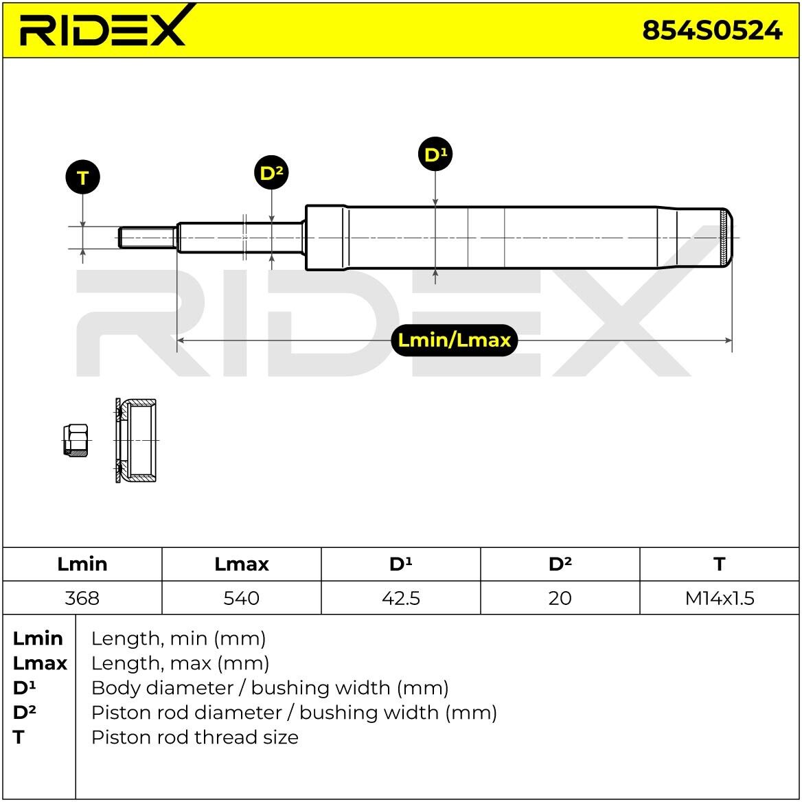 RIDEX 854S0524 Shock absorber