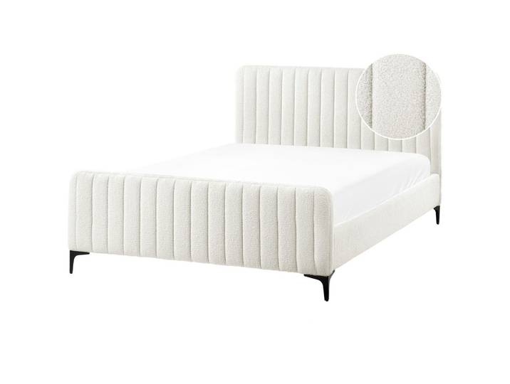 BETT mit Lattenrost 140/200 cm Cremeweiß Lunan