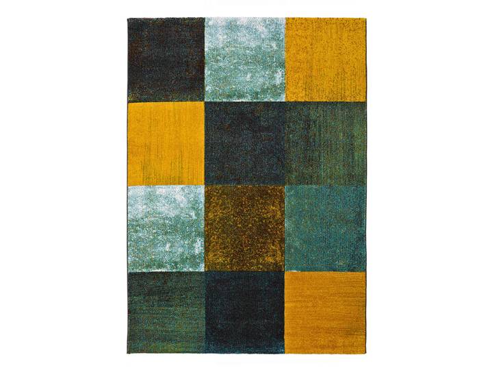 Tapis géométrique blau/jaune 200x290 cm