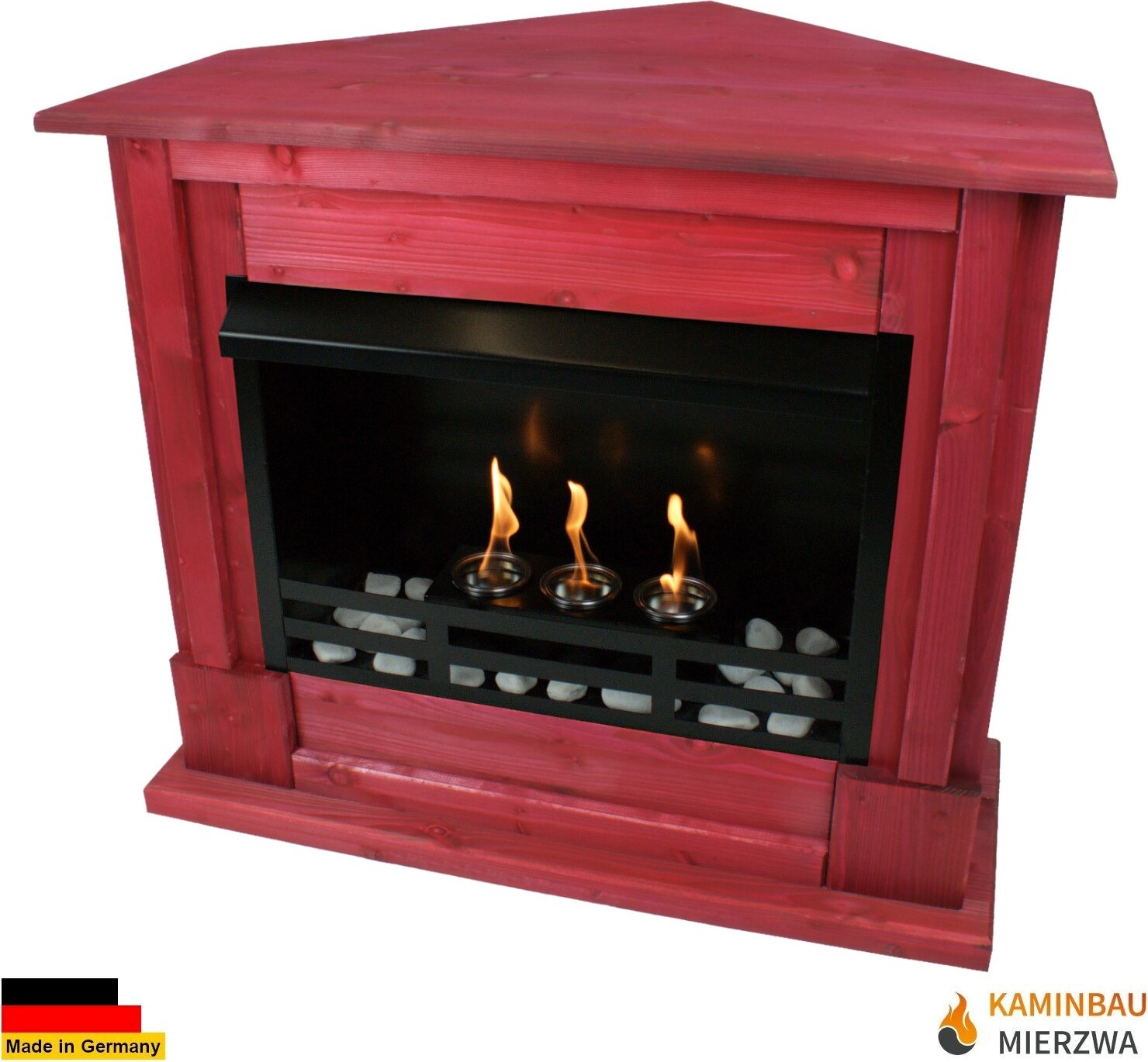 Gelkamin Ethanolkamin Kaminofen Eckkamin Apollo Premium - Rot