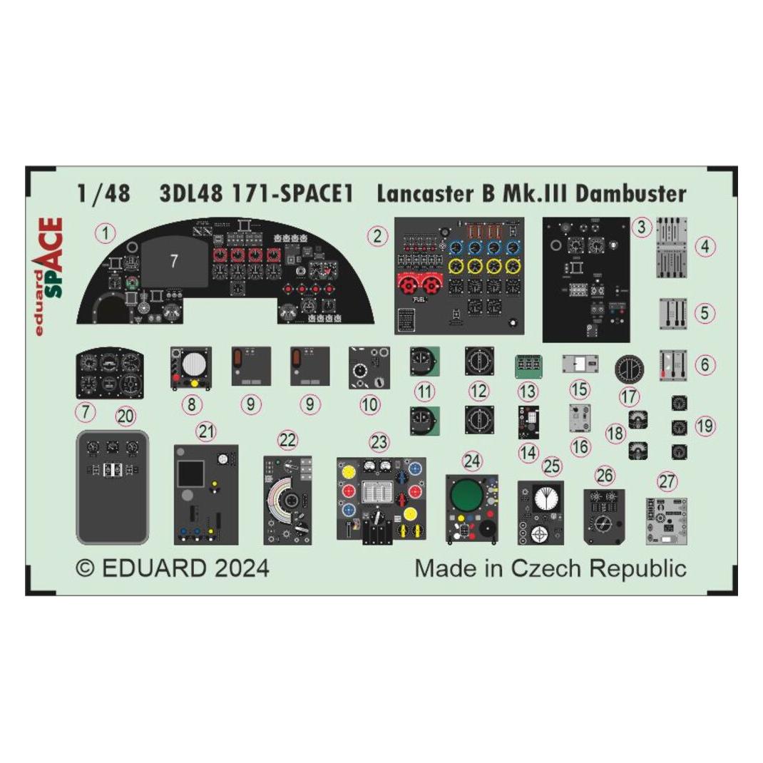 Eduard Lancaster B Mk.III Dambuster SPACE 1/48 HKM (3DL48171)