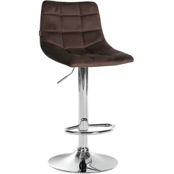 CLP Barhocker Jerry Samt chrom   Farbe: braun, Gestell Farbe: chrom