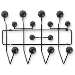 Vitra Wandgarderobe Hang it all Holzkugeln schwarz, Designer Charles & Ray Eames, 50x37x17 cm