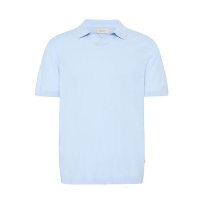 Poloshirt BLEND "Poloshirt BHDao Polo", Herren, Gr. M, blau (blau frost), Obermaterial: 50% Baumwolle CO. 50% Lyocell CLY., Shirts
