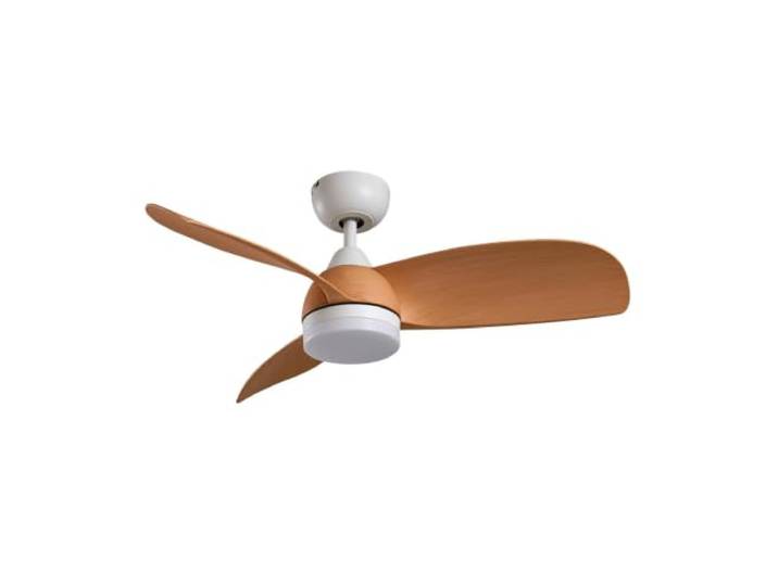 Lindby LED Deckenventilator mit Beleuchtung in weiß matt, holz, dimmbar