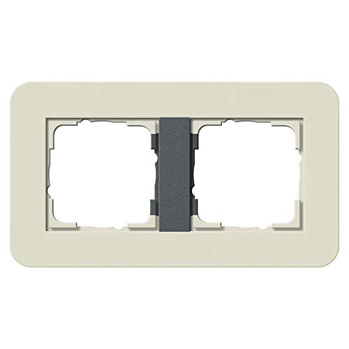 Gira afdekframe E3 2-voudig zand/antraciet 0212427