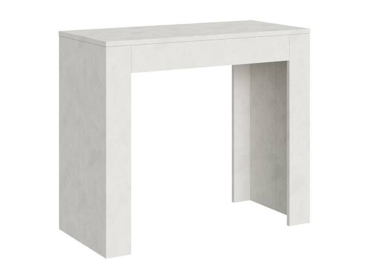 Console extensible effet bois blanc 90x42/302 cm
