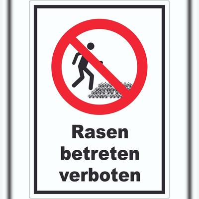 HB-Druck Rasen betreten verboten Aufkleber A3 (297x420mm)