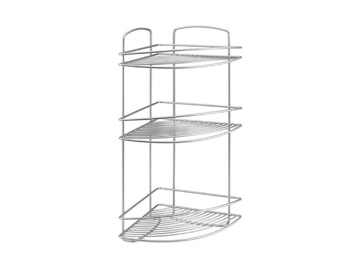 Metaltex Eckablage 3 Etagen Grau Stahl 53 × 22 × 22 cm