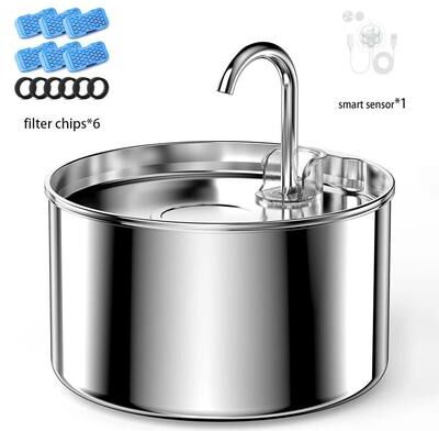 Inspire Select 74oz Stainless Steel Automatic Pet Water Fountain Smart Cat & Dog Drinking Water Dispenser With Motion Sensor add 6 Filters Sensor 74 Oz