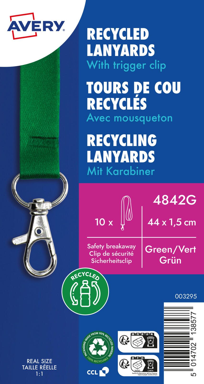 AVERY Zweckform Lanyards grün 4842G