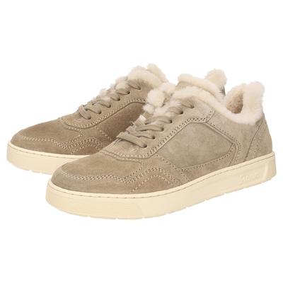 Sneaker SIOUX "Maites sneak 007-LF", Damen, Gr. 43 (UK 9), beige, Obermaterial: 100% Kalbsveloursleder CAVL. 100% Gummi rubber., Schuhe Sneaker