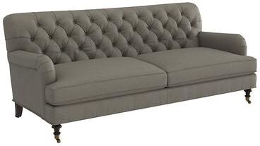 Maggie Leather Sofa - Sage Leather, Sage Walnut - Ballard Designs