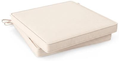 Costway Outdoor Chair Cushion Set of 2 Waterproof Fade-Resistant Olefin Seat Cushions-Beige