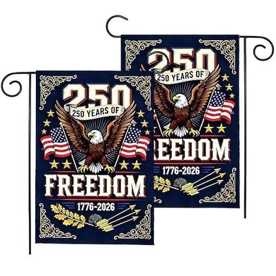 2 Stück US-Flagge zum 250. Jahrestag der Unabhängigkeit Amerikas – 250 Jahre Freiheit – Gedenkflagge mit majestätischem Adler mit ausgebreiteten Schwingen – patriotisches Banner (1776–2026) –