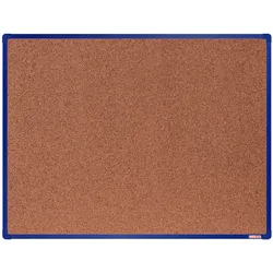 boardOK Kork-Pinnwand mit Aluminiumrahmen, 1200 x 900 mm, blauer Rahmen