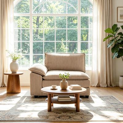 DREAMSIDEA Modern Corduroy Accent Chair Upholstered Armchair