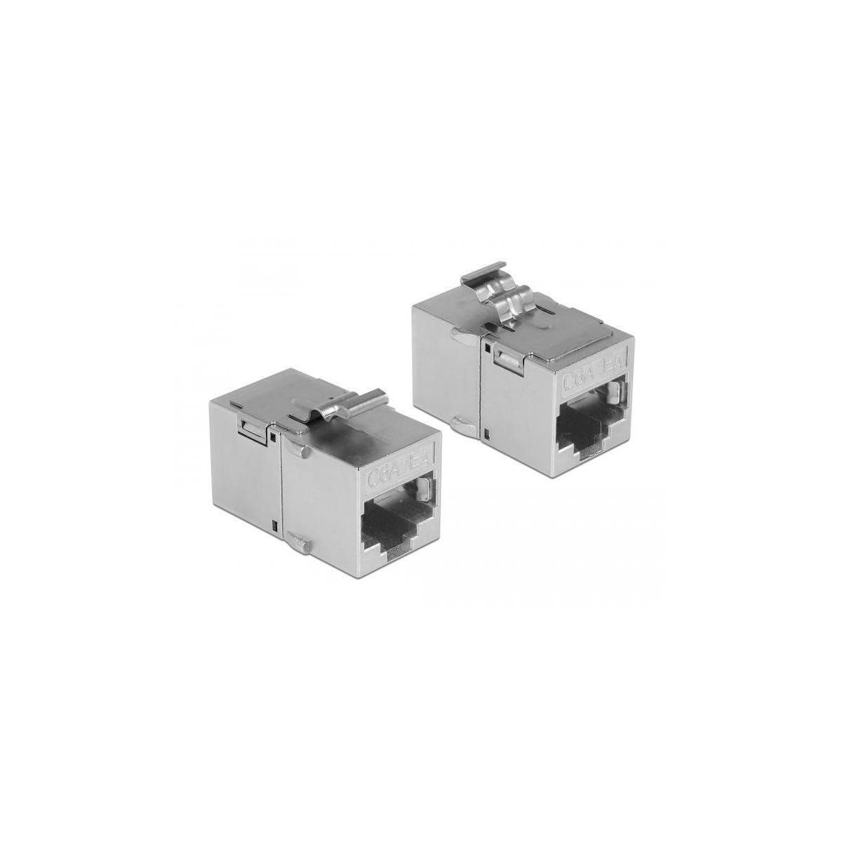 Delock 86408 Keystone Module RJ45 naar RJ45 Cat6A Metaal Bu/Bu