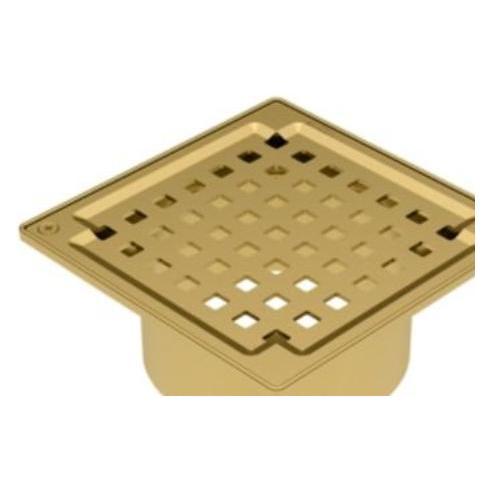 Blücher overdel SQUARE - Uden baerering, messingfarvet, til beton, 145x145mm, Stål (110.300.000 M)
