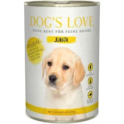 Dog's Love Junior 400g Dose Hundenassfutter 6 x 400 Gramm Geflügel mit Zucchini & Apfel