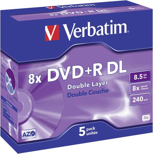 Verbatim 43541 DVD+R DL Rohling 8.5 GB 5 St. Jewelcase