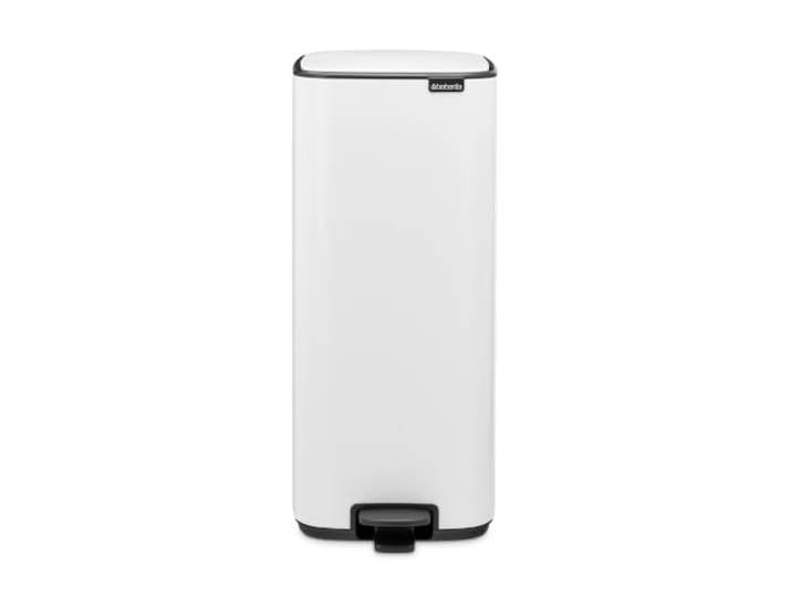 Brabantia Poubelle Bo 30L (Blanche) – Poubelle cuisine à pédale à fermeture progressive – Système de tri des déchets facile à nettoyer avec seau amovible – Sacs-poubelle PerfectFit gratuits inclus
