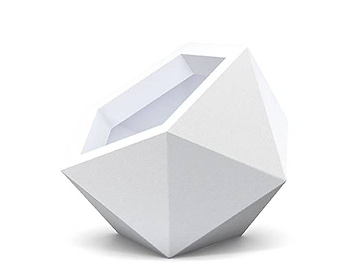 FORVEGA, Dione, Asymmetrischer Topf, Langlebig, Frost- und UV-beständig, Polnisches Produkt, Polyethylen, Weiß, 53x56 cm