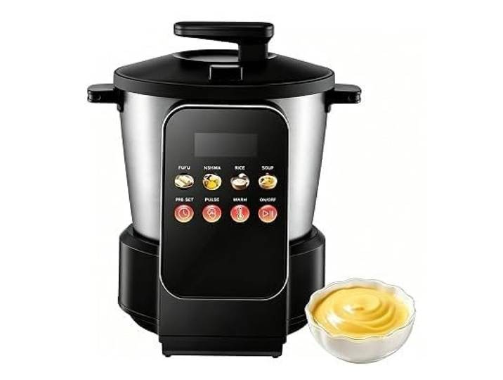 Hochleistungs-Yamswurzel-Stampfmaschine (6 L), Fufu-Zubereiter Antihaftbeschichtetem Topf Aus Edelstahl 304 – Ideal Für Amala, Eba, Banku Und Ugali; Für 5–6 Portionen