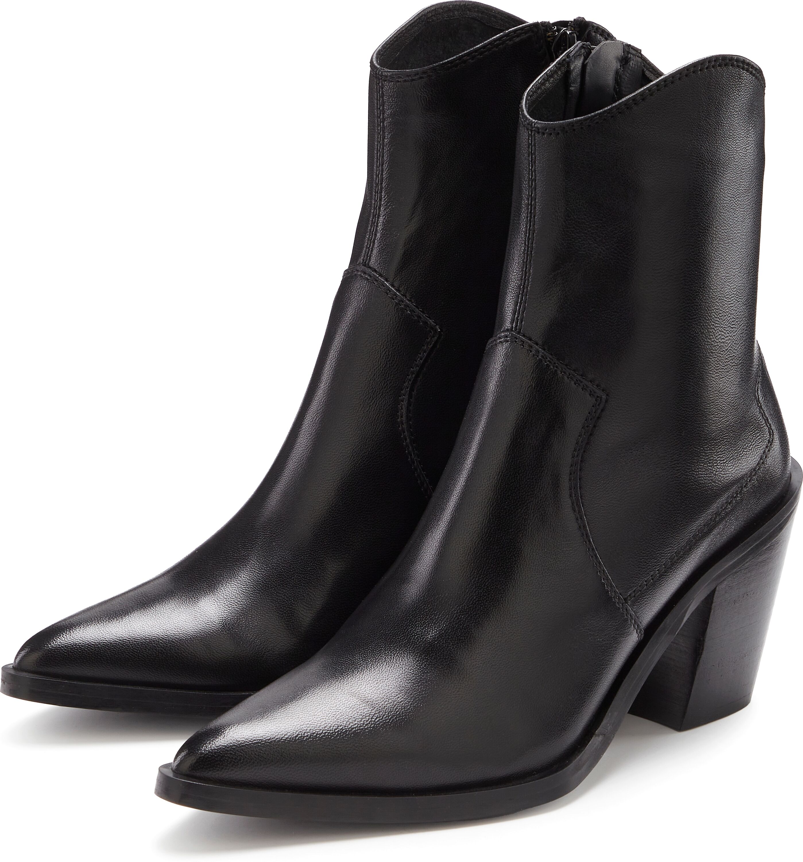 Stiefelette FRENCH CONNECTION "Cowboy Boots, Western Boots, Boots, Stiefel, Lederstiefelette", Damen, Gr. 37, schwarz, Obermaterial: 100% Schafsleder. Decksohle: 100% Lederimitat. Futter: 50% Lederimitat, 50% Textilmaterial. Laufsohle: 100% Synthetik, uni