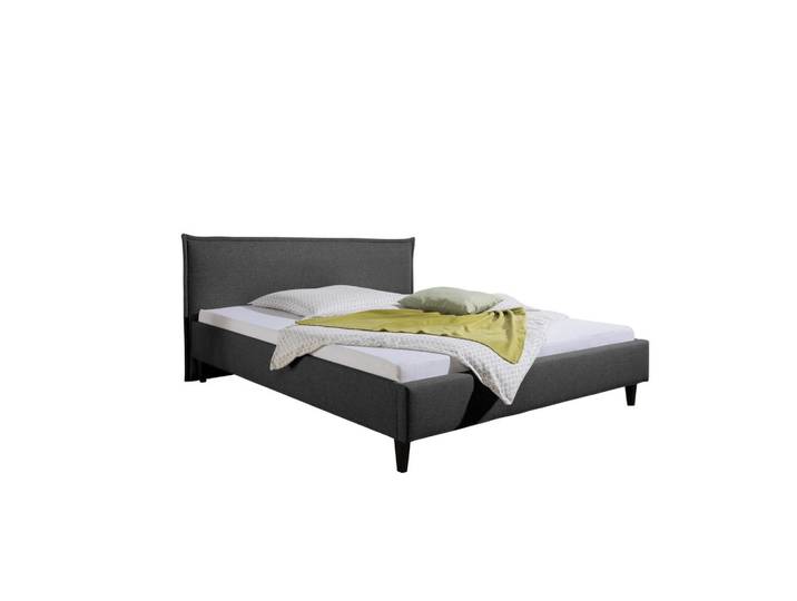 Livetastic Polsterbett Roswell, Anthrazit, Holz, Buche, massiv, 160x200 cm, Made in Germany, für Lattenrost geeignet, Schlafzimmer, Betten, Polsterbetten