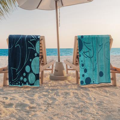 Mystic Dolphin Cotton Oversized 2-Piece Beach Towel Set by Superior