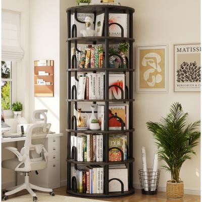 Rackcog 6-Tier Rotating Bookshelf, 360° Spinning Display Bookcase