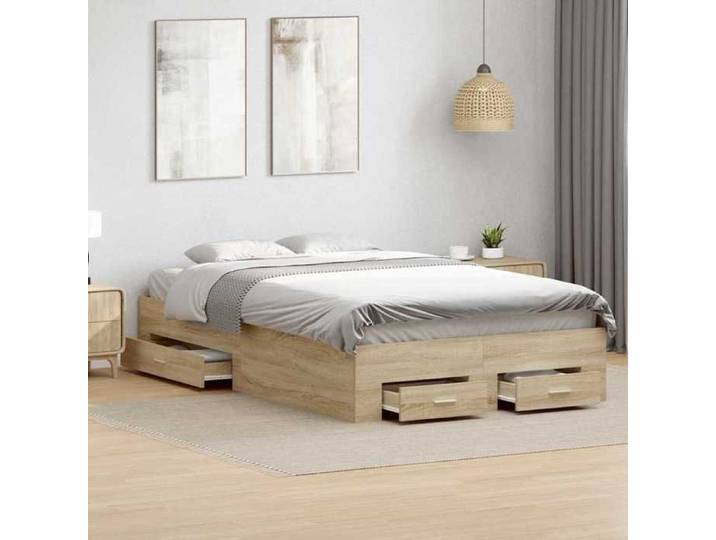 Cadre de lit avec tiroir Marron 120x200 cm Bois d'ingénierie - Cadre durable - design élégant(15169)