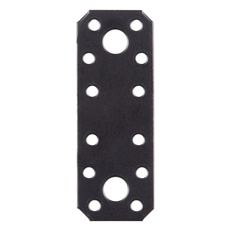 GAH Flachverbinder EN 14545 Länge 96 mm Breite 35 mm Stärke 2,5 mm Stahl schwarz kunststoffbeschichtet (Flachverbinder, 50 Stk.) (329396)