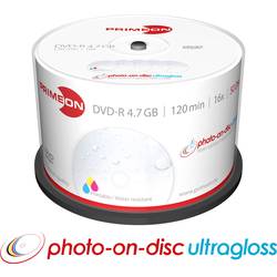 Primeon 2761207 DVD-R Rohling 4.7 GB 50 St. Spindel Bedruckbar, Hochglanz Oberfläche, Wasserfest, Wischfest