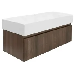 SAT Evolution Waschtisch mit Unterschrank 98x30x44,8 cm Walnuss matt SATEVO100NAU2