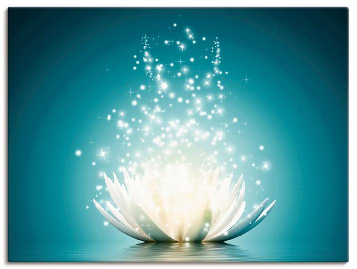 Wandbild ARTLAND Magie der Lotus-Blume , blau (farbe bild(er): blau), B:60cm H:45cm, Bilder, Wandbild, als Alubild, Leinwandbild, Poster in verschied. Grössen