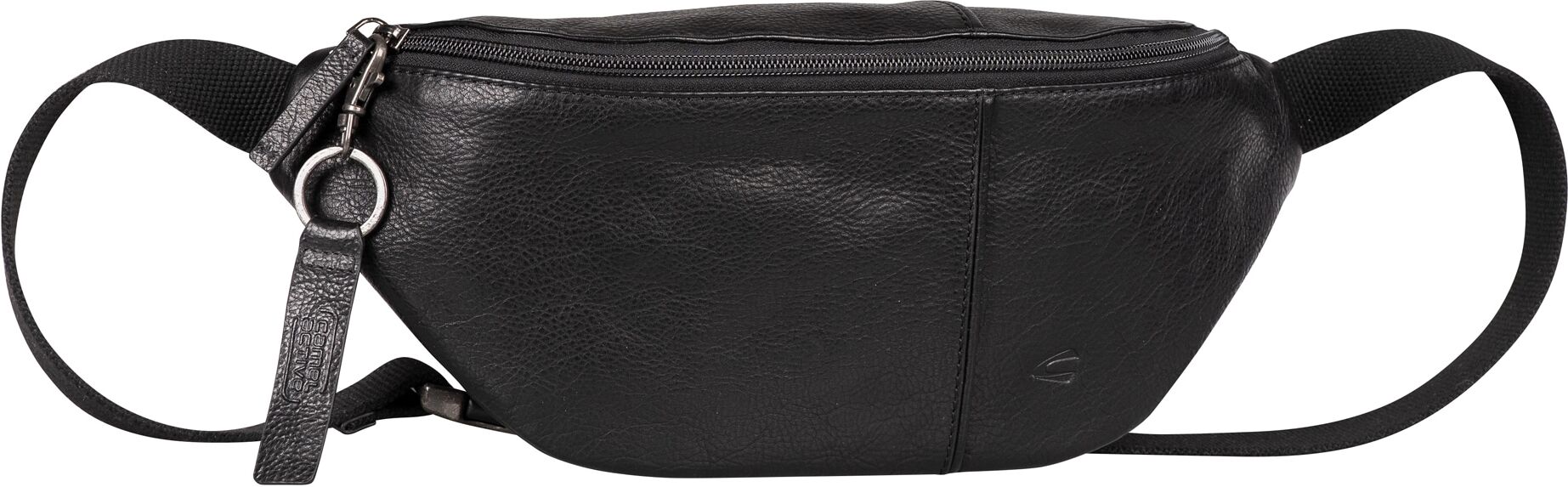 Bauchtasche CAMEL ACTIVE "Pine", Herren, Gr. B/H/T: 33cm x 15cm x 10cm, schwarz, Leder, clean, unifarben, Taschen Bauchtasche, aus pflanzlich gegerbtem Rindsleder im kernigen Look schwarz B/H/T: 33cm x 15cm x 10cm